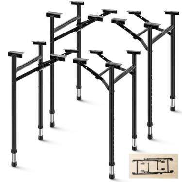 Imagem de Tandefio Pernas de mesa dobráveis altura ajustável 35,5 cm de largura, pernas dobráveis de metal durável para cozinha, mesa de bar DIY, café, jantar, casa, mesa, serra de mesa (4 peças, 35,5 cm)