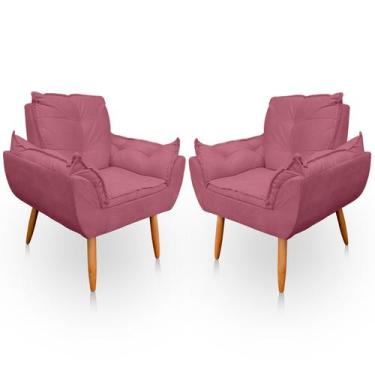 Imagem de Kit 2 Poltrona Opala para Sala e Quarto Suede - LH Decor - Los Hermano
