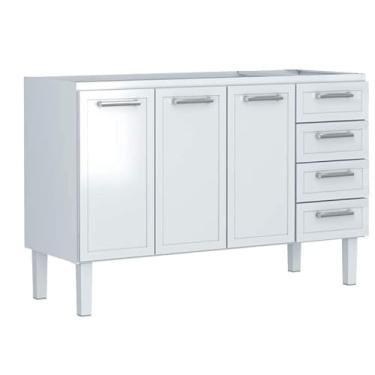 Imagem de Gabinete Cozinha De Aço Juno 4G 1347Mm Branco Montado(Pia 140) Cozimax