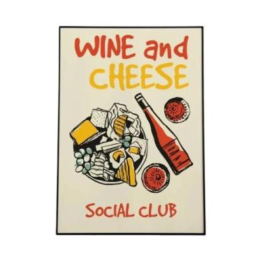 Imagem de Pôster De Arte De Parede Retro Italiano Com Pizza, Ramen, Vinho E Quei