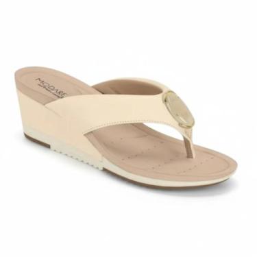 Imagem de Tamanco Modare Anabela Dedo Feminino, Creme, 38