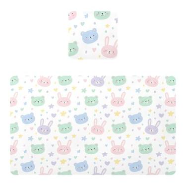 Imagem de Burbuja Jogo americano conjunto de 2, tapetes de mesa de cozinha de PVC, antiderrapante, resistente ao calor, à prova d'água, para mesa de jantar, lavável, 30,5 x 45,7 cm