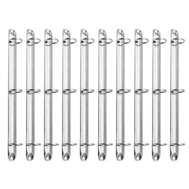 Imagem de 10 peças de substituição de anéis de fichário de folhas soltas de metal, caderno A5, mecanismo de fichário com 3 anéis, tamanho carta, lombadas, pentes para planejador de pasta de papel