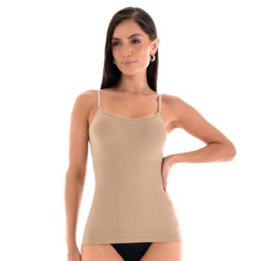 Imagem de Regata Modeladora com Bojo sem Costura Bege Zee Rucci, GG