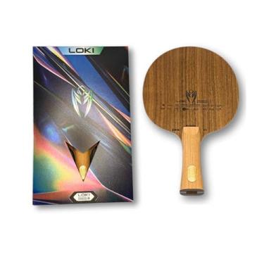Imagem de Loki K11 Clássica FL Raquete de Tênis de Mesa Ofensiva, 7 Folhas de Madeira + 2 Carbono, Empunhadura Clássica FL, 150x260mm, 85-95g