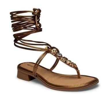 Imagem de Sandália Mississipi de Salto Bloco Metalizada Feminina MF362-Feminino