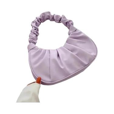 Imagem de Bolsa Feminina De Moda Em PU Com Alça Nuvem, Plissada, De Ombro/Axila,