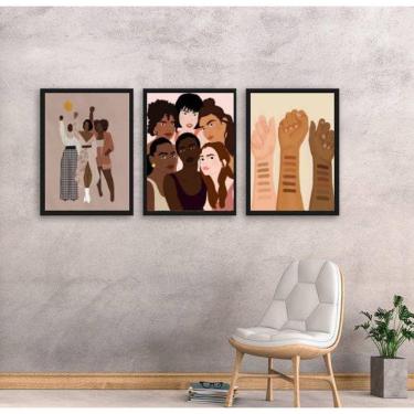 Imagem de Kit 3 Quadros Decorativos Somos Iguais