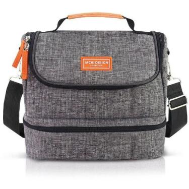 Imagem de Bolsa Térmica C/ 2 Compartimentos Vibe Cinza - JACKI DESIGN