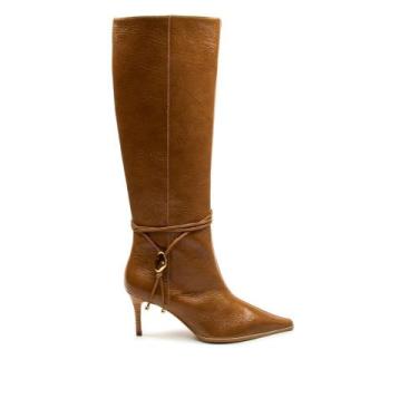 Imagem de Bota Couro Marrom Cano Longo Cecconello 2919001-3, Marrom, 37