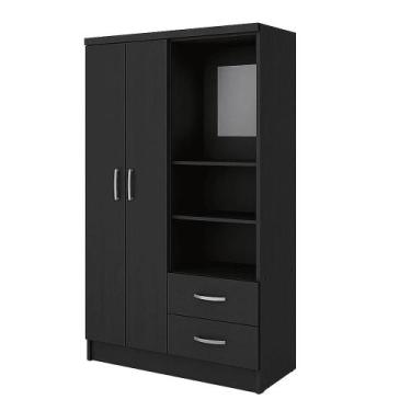 Imagem de Guarda Roupa Solteiro Capelinha 2 Portas 2 Gavetas 100cm - Evidencia M