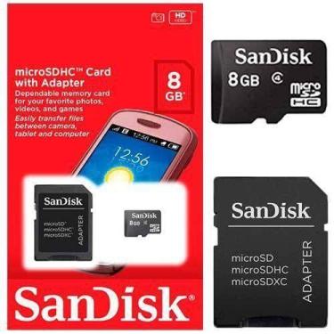 Imagem de Cartão de Memória 8GB Micro SD com Adaptador SanDisk