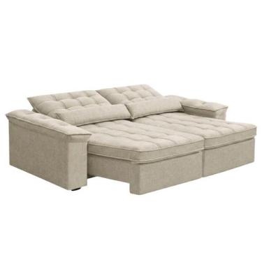 Imagem de Sofá Retrátil e Reclinável 3 Lugares 2,10m Sole - FERGUILE, Bege