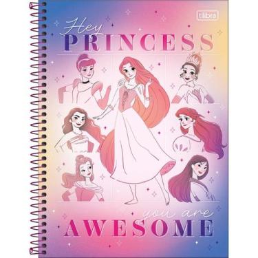 Imagem de Caderno Espiral Grande Princesas Disney 1 Matéria 80 Folhas Capa Dura 
