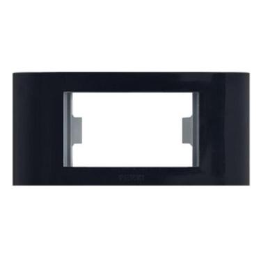 Imagem de Kit 20 placa + bastidor 1 modulo embutir para moveis preto pezzi