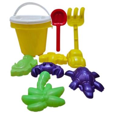Imagem de Balde Praia Infantil Castelo Kit Brinquedos de Areia Verão - Corpo Dou
