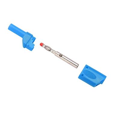 Imagem de Plugue de banana de 4 mm, Conector de plugue de banana estável de acabamento fino isolado para teste eletrônico(azul)
