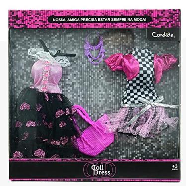 Imagem de Vestido Para Boneca - Doll Dress Kit 2 Looks - Xadrez e rosa