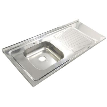 Imagem de Pia Inox Fabrinox PSD1200E 120x52cm, cuba esquerda e furo para torneira