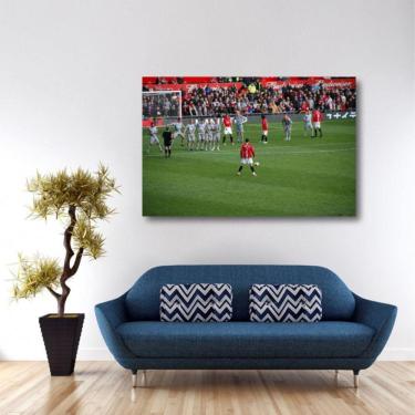 Imagem de Quadro Cristiano Ronaldo Falta decorativo com B Tela em Tecido