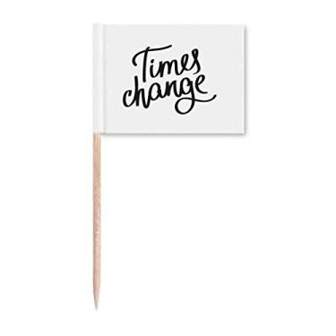 Imagem de Times Change Quote Art Deco Presente Fashion Palito de Dentes Bandeiras Marcador Decoração de Festa