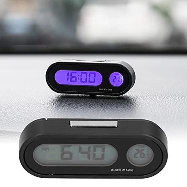 Imagem de Auto Meter Relógio Termômetro do Carro Exibição Digital de Temperatura e Tempo do Carro Luz Noturna Eletrônica Retroiluminação Relógio de Painel do Carro