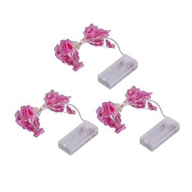 Imagem de 3pcs Sakura String Lights LED Flower Fairy String Lights Crie Uma Atmosfera de Plástico para Casa (Rosa)