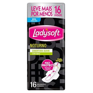 Imagem de Ladysoft Abs Feminino Noturno Suave Com Abas 16 Unids Preto Grande