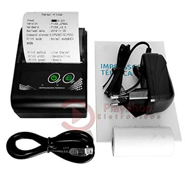 Imagem de Mini Impressora térmica Bluetooth Código de barra portátil de 58mm de Recibos Cupom sem fio Android IOS