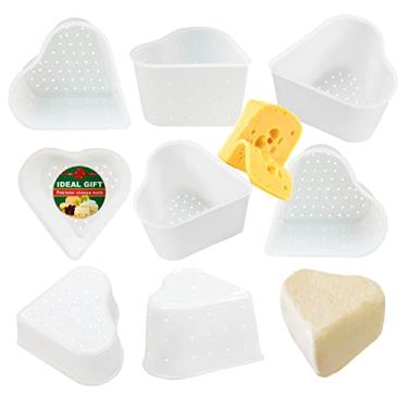 Imagem de PetriStor Kit de 8 peças para queijos perfurado para prensa de molde de queijo coador de queijo básico molde de queijo 0,3 litros conjunto de 8 peças