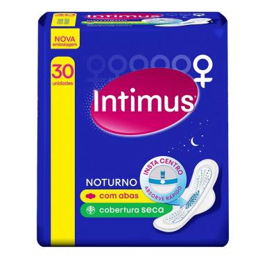 Imagem de Absorvente Externo Intimus Noturno Com Abas Cobertura Seca C/30 Unidades