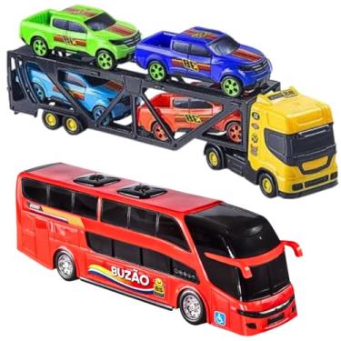 Imagem de Brinquedo Conjunto Caminhão Caminhonetes Ônibus - Bs Toys
