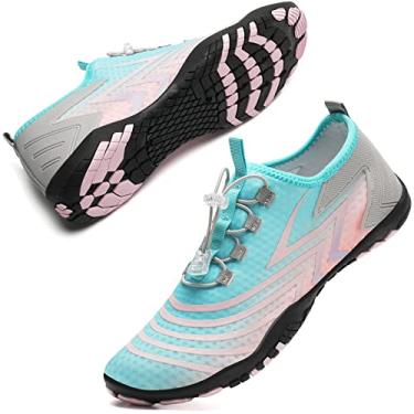Imagem de Water Shoes – Meias aquáticas de secagem rápida, para surf, ioga, hidroginástica, N/Rosa/Azul, 6.5 Women/5 Men