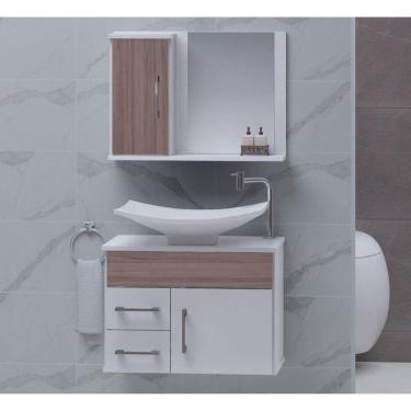 Imagem de Gabinete para Banheiro com Cuba e Espelheira Turin Contarini Rústico