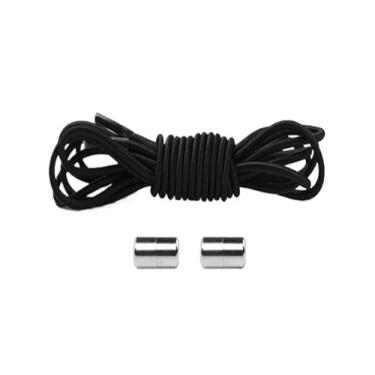 Imagem de No Tie Shoe Laces Shoes Round Shoelaces For Sneakers Rubber Elastic Laces Without Ties Kids Adult Shoe Lace Rubber Bands(Black)