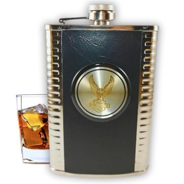 Imagem de Cantil de Bolso Inox Porta Bebidas Whisky Vodca 9Oz 266ml (Gavião)