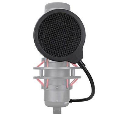 Imagem de QuadCast Mic Pop Filtro Máscara Escudo para Microfone HyperX QuadCast, 10 cm 3 Camadas Para-brisas com Clipe Flexível 360° Gooseneck por SUNMON