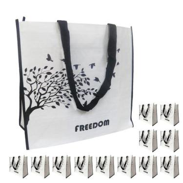 Imagem de Bolsa Ecologica Sacola Ecobag Kit 13 Unidades Compras Mercado Dobravel