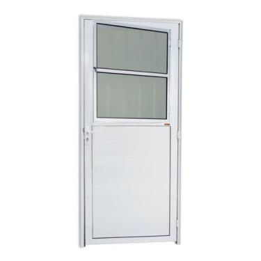 Imagem de Porta de Alumínio Lambri 210x86cm com Grade e Vidro Mine Boreal Super 