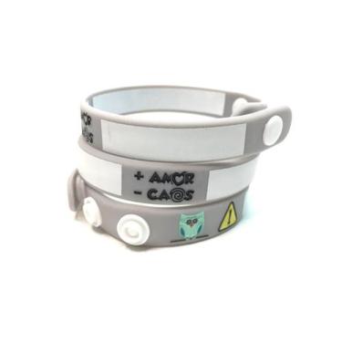 Imagem de Pulseira de Identificação para crianças e adultos! - Mini Dini, Cinza 