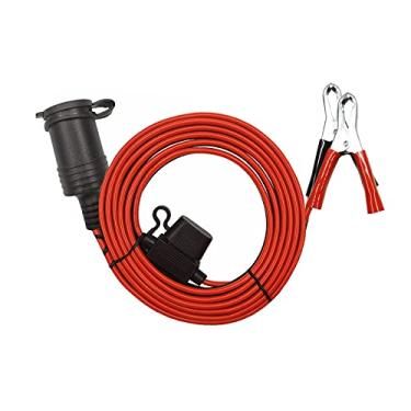 Imagem de Soquete de acendedor de cigarro braçadeira jacaré - clipes de bateria de 3 metros para soquete de isqueiro de carro fêmea cabo de extensão adaptador 12v-24v bateria clipe cabo de extensão com fusível
