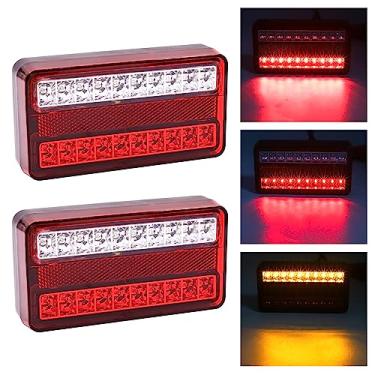 Imagem de Xuzimaoyi Luz traseira retangular de parada de seta de luz traseira LED de backup para trailers de viagem, caminhões, captadores 2 peças