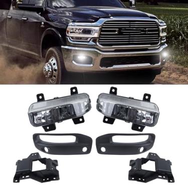 Imagem de AOKAILI Conjunto de farol de neblina de LED com interruptor de fios de suporte de lâmpada compatível com Ram 2500 3500 68273291AB 2019 2020 2021 e 2022