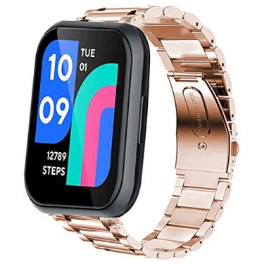 Imagem de Compatível com relógio Wy ze de 47 mm, pulseira de substituição de metal de aço inoxidável de liberação rápida Lamshaw compatível com relógio inteligente Wy ze de 47 mm (ouro rosa)
