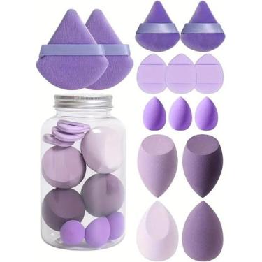 Imagem de Esponja de Maquiagem Facial Base Beauty Blender Frasco c/ 14 Peças - I