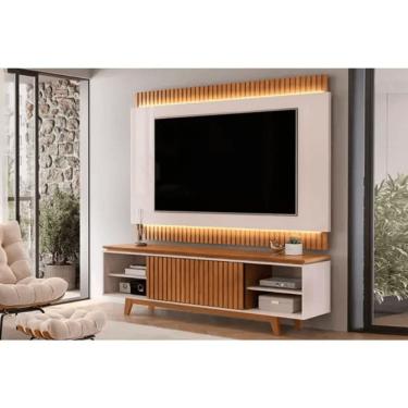 Imagem de Rack Bancada Com Painel Loren Cedro/Bali La 201 Tv 75 - Dj