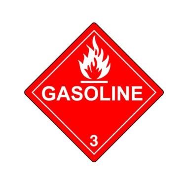 Imagem de ComplianceSigns. Adesivo com etiqueta de segurança Gasoline 3 DOT, vinil de 19 cm para transporte de combustível perigoso