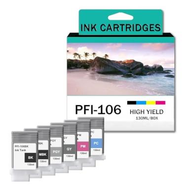 Imagem de Reposição de tanque de tinta PFI-106 remanufaturado para impressora Canon iPF-6400 iPF-6400S iPF-6410 iPF-6450 iPF-6460 iPF-6410s, refil de cartucho de tinta de 12 cores, 130 ml, conjuntos B - 1