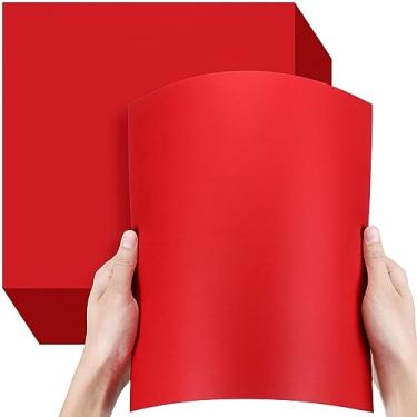 Imagem de Ctosree 100 folhas de papel para scrapbook de cartolina de 30 x 30 cm, 180 g/m², capa de 29,5 kg, 54,4 kg, material de fabricação de cartões criativos pesados para impressora, convites, coleção de menus, projetos DIY (vermelho)
