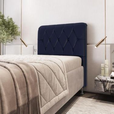 Imagem de Cabeceira Sirus 90 Premium / A-019 Couro Artificial Azul  - ARADECOR